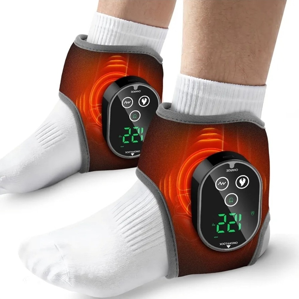 2PCS Cordless Ankle Heating Pads, Foot and Ankle Massager for Pain Relief